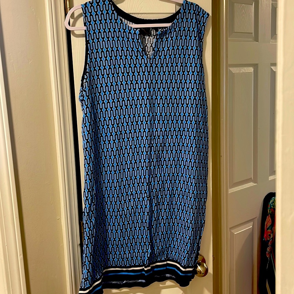Cotton blend shift dress
